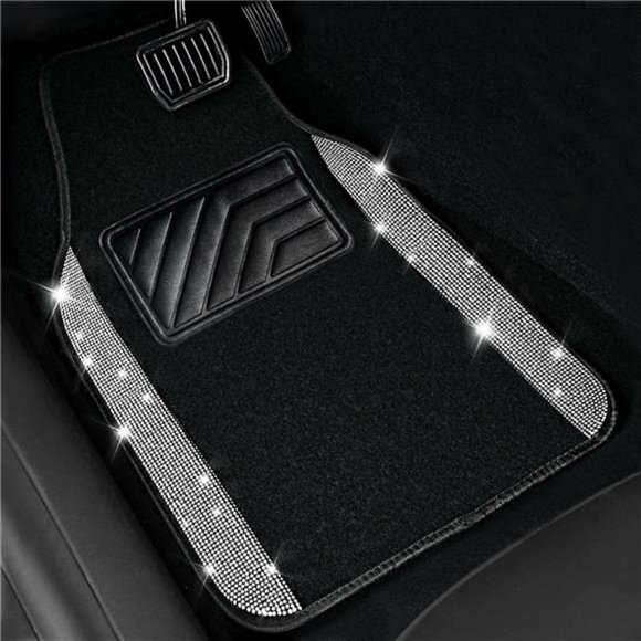 Shining Rhinestones Carpet, Bling Crystal Diamond Sparkly Glitter Car Floor Mats - Picture 2 of 6